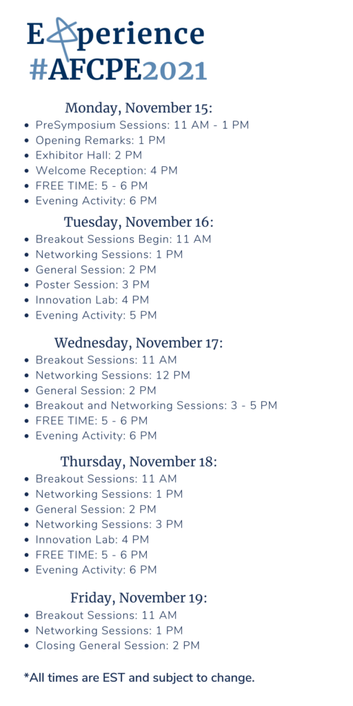 Symposium Schedule - AFCPE